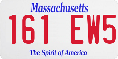 MA license plate 161EW5