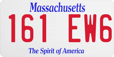 MA license plate 161EW6