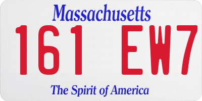MA license plate 161EW7