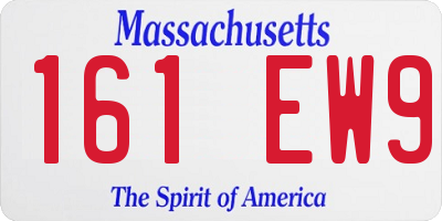 MA license plate 161EW9