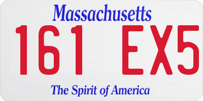 MA license plate 161EX5