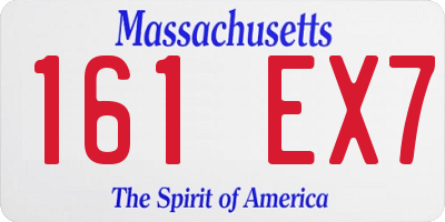 MA license plate 161EX7