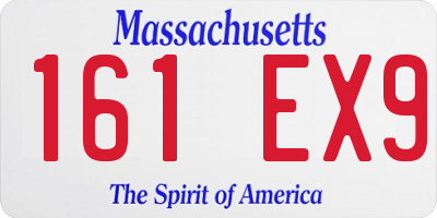 MA license plate 161EX9