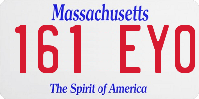 MA license plate 161EY0
