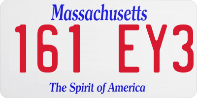 MA license plate 161EY3
