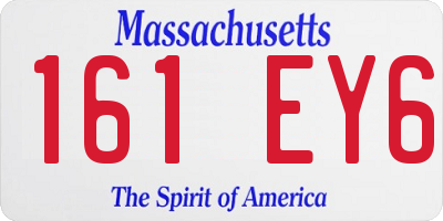 MA license plate 161EY6