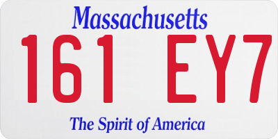 MA license plate 161EY7