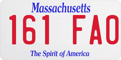 MA license plate 161FA0