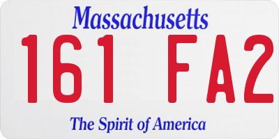 MA license plate 161FA2