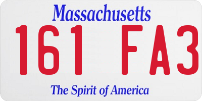 MA license plate 161FA3
