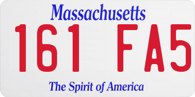 MA license plate 161FA5