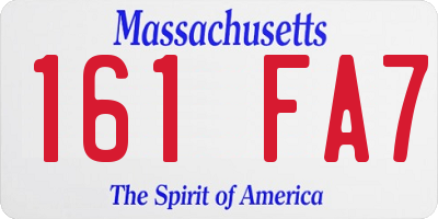 MA license plate 161FA7