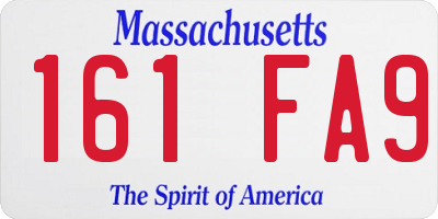 MA license plate 161FA9