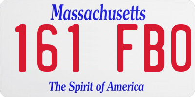 MA license plate 161FB0