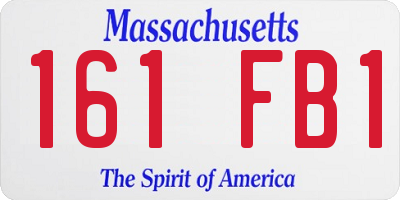 MA license plate 161FB1