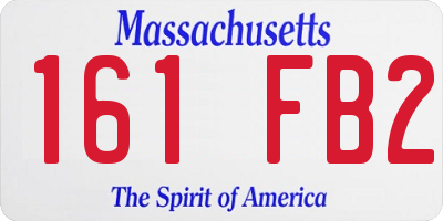 MA license plate 161FB2