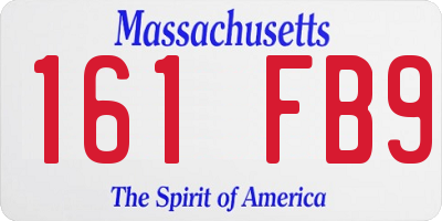 MA license plate 161FB9