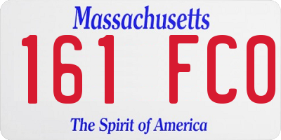 MA license plate 161FC0