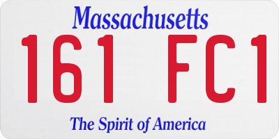 MA license plate 161FC1