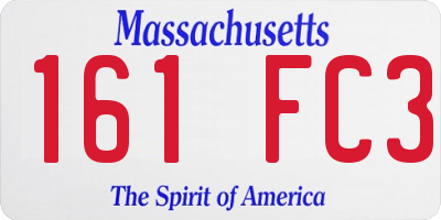 MA license plate 161FC3