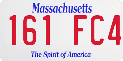 MA license plate 161FC4