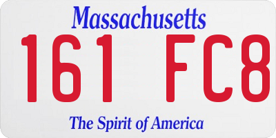 MA license plate 161FC8