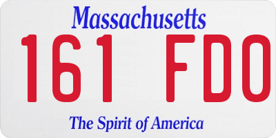 MA license plate 161FD0
