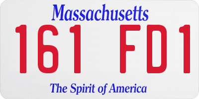 MA license plate 161FD1