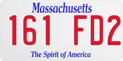 MA license plate 161FD2