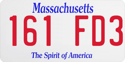 MA license plate 161FD3