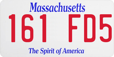 MA license plate 161FD5