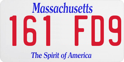MA license plate 161FD9