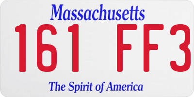 MA license plate 161FF3