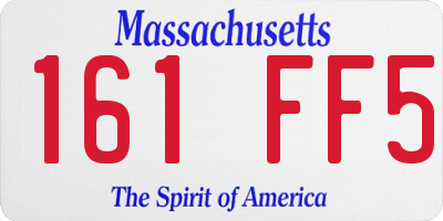 MA license plate 161FF5