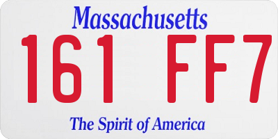 MA license plate 161FF7
