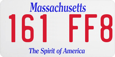 MA license plate 161FF8