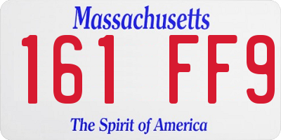 MA license plate 161FF9