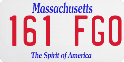 MA license plate 161FG0