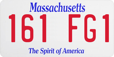 MA license plate 161FG1
