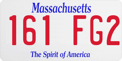 MA license plate 161FG2