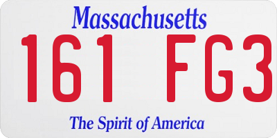 MA license plate 161FG3