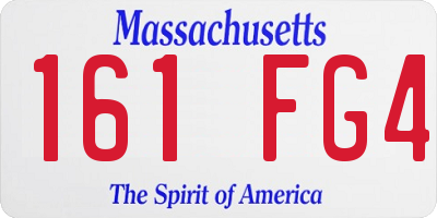 MA license plate 161FG4