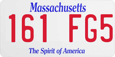 MA license plate 161FG5