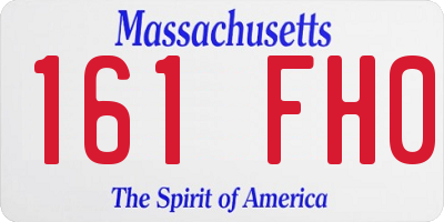 MA license plate 161FH0