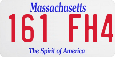 MA license plate 161FH4