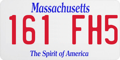 MA license plate 161FH5