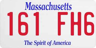 MA license plate 161FH6