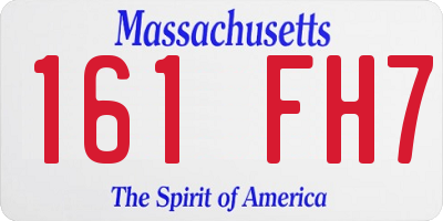 MA license plate 161FH7
