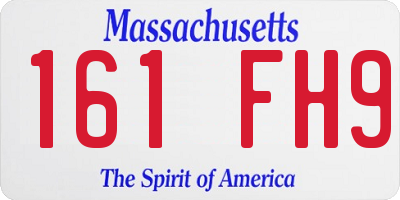 MA license plate 161FH9