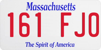 MA license plate 161FJ0